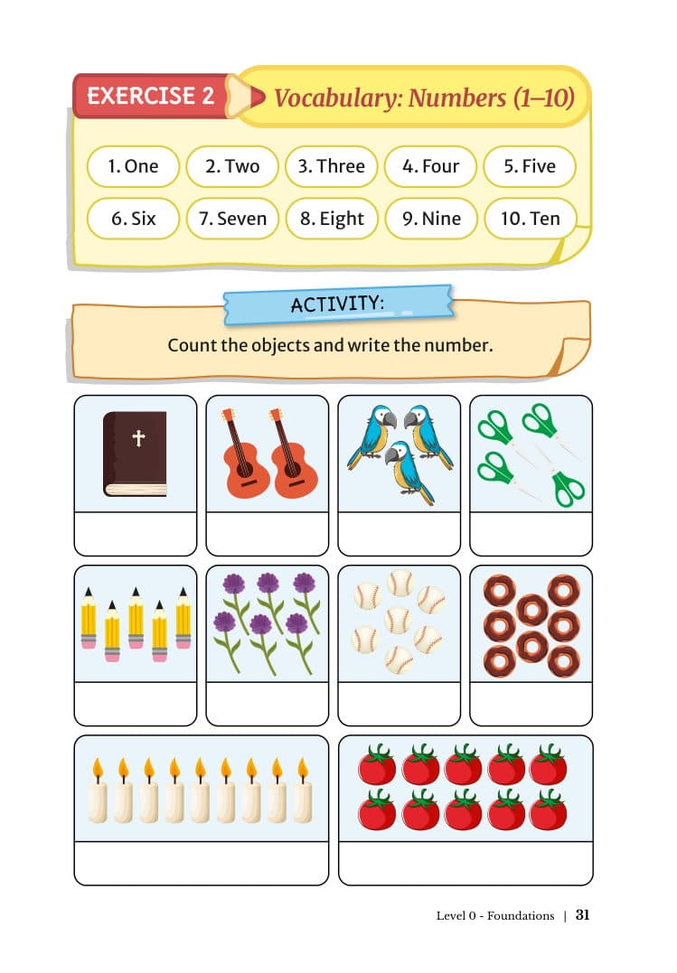 Actividades para escuchar, escribir y colorear