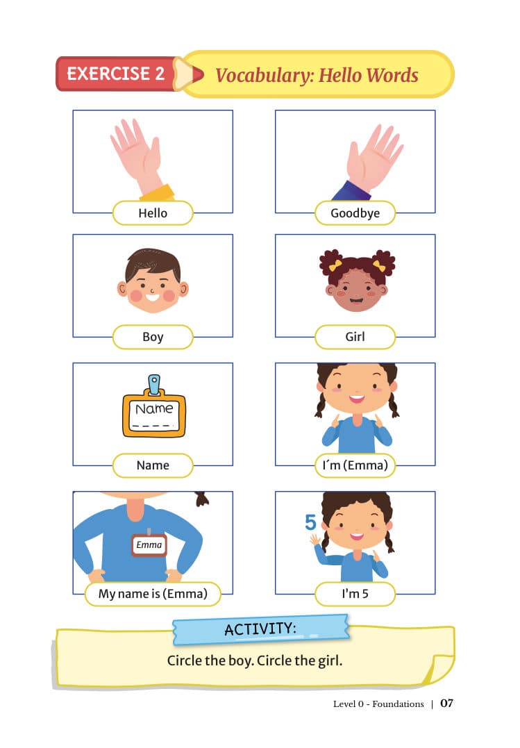 Vocabulario con imágenes en inglés